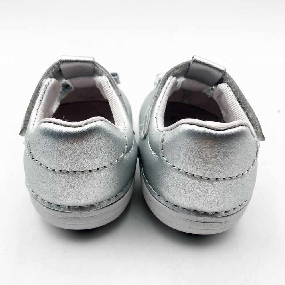 Stride Rite Silver Mary Jane Bow Baby Dress Shoes - Picture 9 of 11
